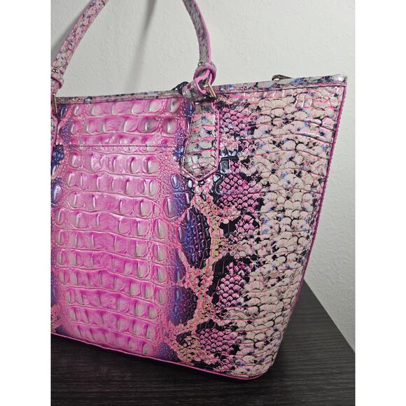 BRAHMIN Medium Asher Tote ~ Pink Cobra Ombre Melbourne NEW - Picture 7 of 7
